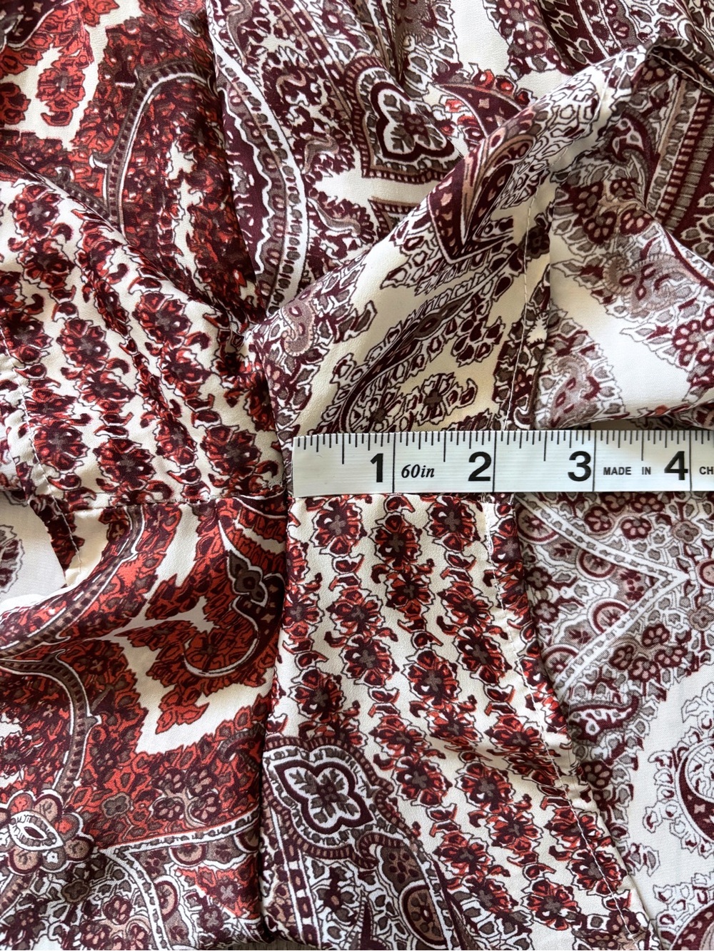 Nasty Gal Burgundy Paisley Tie Front Romper Western Boho Festival Womens Size 10 - Picture 12 of 16